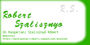 robert szalisznyo business card