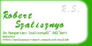 robert szalisznyo business card